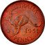 Australia Penny Kangaroo 1951 (p) KM# 43 AUSTRALIA KG 1952 PENNY coin reverse