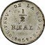 Argentina 1/2 Real Coat of Arms La Rioja 1854 B KM# 24 1/2 REAL 1854 9 D B PROV DE LA RIOIA coin reverse