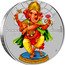 Tuvalu 1 Dollar (Diwali Festival Ganesha) HAPPY DIWALI P coin reverse