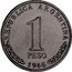 Argentina 1 Peso (Liberty with Wheat Pattern) KM# Pn61 REPUBLICA ARGENTINA 1 PESO 1946 coin obverse