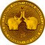 Tuvalu 100 Dollars (Kissing Ottifants) TEMPUS FUGIT AMOR MANET DIE ZEIT VERGEHT DIE LIEBE BLEIBT coin reverse