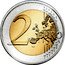 Luxembourg 2 Euro (50 years of the protection of the Luxembourg flag.) 2 EURO LL coin reverse
