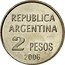 Argentina 2 Pesos Declaration of Human Rights 2006 KM# 161.1 REPUBLICA ARGENTINA 2 PESOS 2006 coin obverse
