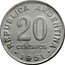 Argentina 20 Centavos General San Martin Republic 1951 KM# 48 REPUBLICA ARGENTINA 20 CENTAVOS 1951 coin obverse