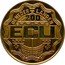 Netherlands 200 ECU (Constantijn and Christian Huygens) X# 19.1 ECU DE NEDER - LANDEN 200 19 89 coin obverse