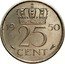 Netherlands 25 Cents (Juliana Pattern) 1950 25 CENT coin reverse