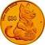Tuvalu 30 Dollars Longevity Year of the Dog 2018 P Proof 1/5 OZ 9999 GOLD $30 P coin reverse