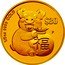 Tuvalu 30 Dollars Prosperity Year of the Pig 2019 P 1/5 OZ 9999 GOLD $30 福 P coin reverse