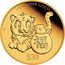 Tuvalu 30 Dollars Prosperity Year of the Tiger 2022 P Proof 1/5 OZ 9999 GOLD SR 福 P $30 coin reverse