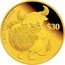 Tuvalu 30 Dollars Year of the Ox Prosperity 2021 P Proof 1/5 OZ 9999 GOLD $30 P 福 LB coin reverse