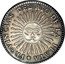Argentina 4 Soles Radiant Sunface Rio de la Plata 1832 RA P Coin alignment KM# 22 PROVINCIAS DEL RIO DE LA PLATA coin obverse