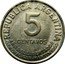 Argentina 5 Centavos Jose de San Martin 1950 KM# 43 REPUBLICA ARGENTINA 5 CENTAVOS AÑO DEL LIBERTADOR GENERAL SAN MARTIN 1950 coin obverse