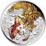Tuvalu 5 Dollars Koi Fish Jumps the Dragon Gate 2016  Proof THE KOI FISH JUMPS THE DRAGON GATE IJ coin reverse