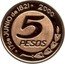 Argentina 5 Pesos General Martin Miguel de Guemes 2000 Proof KM# 148 17 DE JUNIO DE 1821 2000 5 PESOS coin reverse