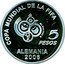Argentina 5 Pesos XVIII World Football Championship 2004 Proof KM# 146 COPA MUNDIAL DE LA FIFA © 2002 FIFA TM 5 PESOS ALEMANIA 2006 coin reverse