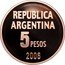 Argentina 5 Pesos (Defense of Human Rights) KM# B161 REPUBLICA ARGENTINA 5 PESOS 2006 coin obverse