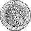 UK 5 Pounds Lion of England Elizabeth II 2022  Bullion LION OF ENGLAND 2 OZ FINE SILVER 999.9 DL 2022 coin reverse