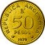 Argentina 50 Pesos Conquest of Patagonia Centennial 1979 KM# 84 REPUBLICA ARGENTINA 50 PESOS 1979 coin obverse
