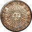 Argentina 8 Reales Radiant Sunface Rio de la Plata 1832 RA P 7 laurel pairs KM# 20 PROVINCIAS DEL RIO DE LA PLATA coin obverse
