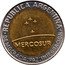 Argentina Peso Mercosur 1998 KM# 125 REPUBLICA ARGENTINA MERCOSUR DEMOCRACIA PAZ INTEGRACION coin obverse