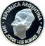 Argentina Peso Jorge Luis Borges 100th Anniversary of Birth 1999 Proof KM# 127 REPUBLICA ARGENTINA 1899 JORGE LUIS BORGES 1999 coin obverse