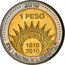 Argentina Peso Bicentennial Pucara de Tilcara 2010 KM# 159 2010 1 PESO 1810 2010 EN UNIÓN Y LIBERTAD coin reverse