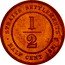 Malaysia 1/2 Cent Victoria Trial Strike 1891  KM#Pn8 KM# Pn8 STRAITS SETTLEMENTS 1/2 HALF CENT 1891 coin reverse