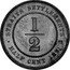 Malaysia 1/2 Cent Victoria Trial Strike 1891  KM#Pn7 KM# Pn7 STRAITS SETTLEMENTS 1/2 HALF CENT 1891 coin reverse