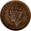 Malaysia 10 Cents George VI Malaya 1943 KM# 4a GEORGE VI KING AND EMPEROR OF INDIA coin obverse
