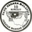 Malaysia 10 Ringgit 50 Anniversary of Bunga Ray 2010 BANK NEGARA MALAYSIA 10 RINGGIT JABATAN WARISAN NEGARA coin obverse