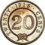 Malaysia 20 Cents Charles J. Brooke Sarawak 1915 H KM# 10 TWENTY 1915 CENTS 20 coin reverse