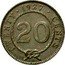 Malaysia 20 Cents Charles V. Brooke Sarawak 1927 H KM# 17a TWENTY CENTS 1927 20 coin reverse
