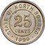 Malaysia 25 Cents George V Br. North Borneo 1929 H KM# 6 STATE OF NORTH BORNEO 25 CENTS 1929 coin obverse