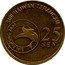 Malaysia 25 Sen White-Bellied Sea Eagle 2005 KM# 92 25 SEN BANK NEGARA MALAYSIA SIRI BURUNG 2004 SIRI HAIWAN TERANCAM coin obverse