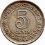 Malaysia 5 Cents George VI Malaya 1941 KM# 3 COMMISSIONERS OF CURRENCY MALAYSIA 5 CENTS 1941 coin reverse