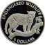 Niue 5 Dollars Jaguar 1992 Proof KM# 60 ENDANGERED WILDLIFE 5 DOLLARS coin reverse