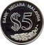 Malaysia 5 Ringgit PATA Conference 1986 Proof KM# 40 BANK NEGARA MALAYSIA $5 coin obverse