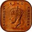 Malaysia Cent George VI 1943 KM# 6 GEORGE VI KING EMPEROR PM coin obverse