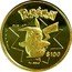 Niue 100 Dollars Pokemon. Pikachu 2002 PM Proof KM# 150 POKÉMON $100 AU 999.9 PIKACHU TM © NINTENDO/POKÉMON coin reverse