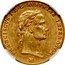 Italy 1/2 Sovrano Francesco I 1835 M C# 10a.2 FRANCISCVS I D G AVSTRIAE IMPERATOR M coin obverse
