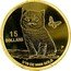 Tuvalu 15 Dollars (Cat and Butterfly) 15 DOLLARS P 1/10 OZ 9999 GOLD AH coin reverse