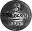 Italy 3 Centesimi Francesco I 1834 V C# 2.3 3 CENTESIMI 1834 coin reverse