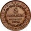 Italy 5 Centesimi Vittorio Emanuele II 1826 MV For KM#1, 2 and 3 with eagle head and anchor mint marks, see Sardinia KM#125-127. Mintage in 1859-1860 KM# 3 CAR FELIX D G REX SAR CYP ET HIER 5 CENTESIMI 1826 coin obverse