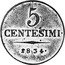 Italy 5 Centesimi Lombardy Venetia 1834 V C# 3.3 5 CENTESIMI 1834 coin reverse