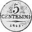 Italy 5 Centesimi Ferdinand I 1843 M C# 14.1 5 CENTESIMI 1834 coin reverse