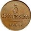 Italy 5 Centesimi Franz Joseph I 1849 M C# 27 5 CENTESIMI 1849 coin reverse