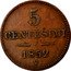 Italy 5 Centesimi Franz Joseph I 1852 V C# 31.2 5 CENTESIMI 1852 V coin reverse