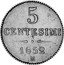 Italy 5 Centesimi Franz Joseph I 1852 M C# 31.1 5 CENTESIMI 1852 M coin reverse