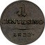 Italy Centesimo Francesco II 1822 V C# 1.3 1 CENTESIMO 1822 coin reverse