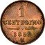 Italy Centesimo Franz Joseph I 1852 M C# 29.1 1 CENTESIMO 1852 M coin reverse